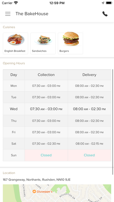 The BakeHouse Rushden. Screenshot