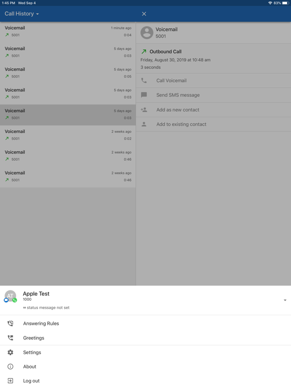 IntelliVoice FusionUC iPad screenshot 8 - Productivity app