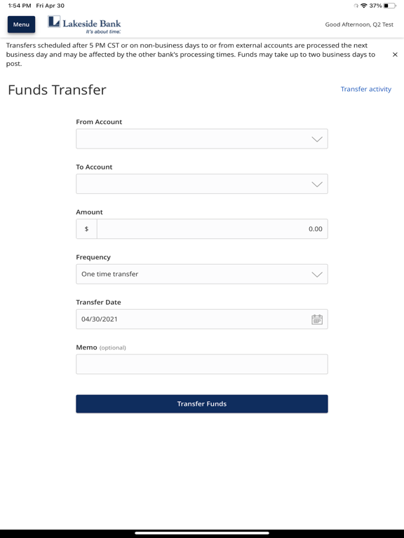 Screenshot #5 pour Lakeside Bank eLink