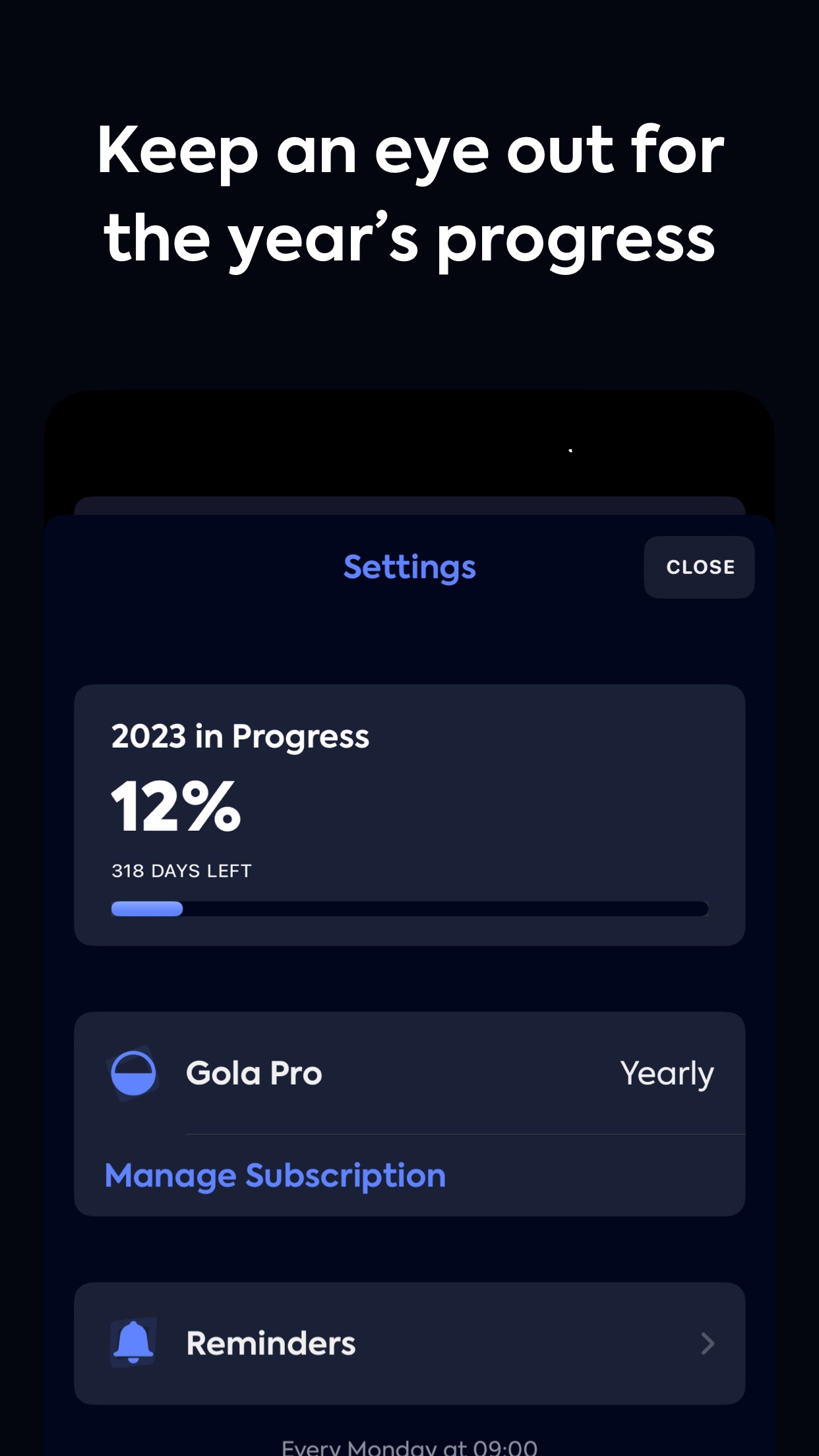Screenshot do app Gola: Goal Tracker