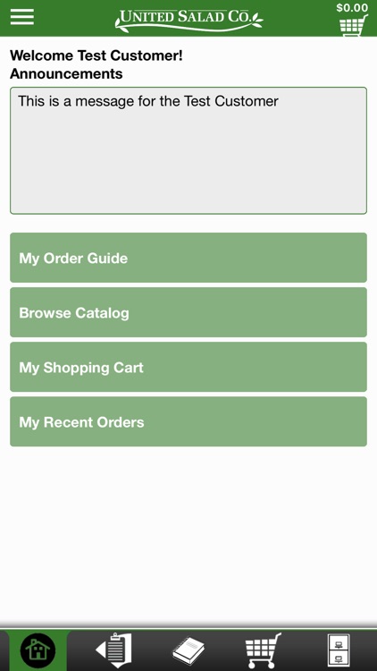 United Salad Checkout
