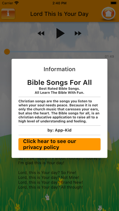 Bible Songs For Kids Offline Screenshot