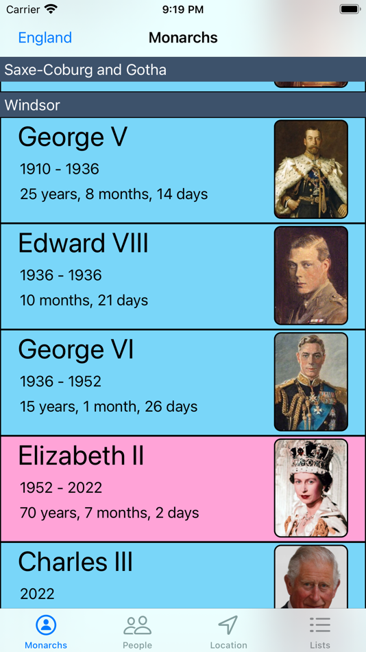 #6. Royal Family Tree (iOS) By: News in Time and Space Ltd