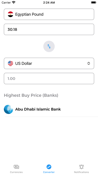 Egypt Exchange Rate Screenshot