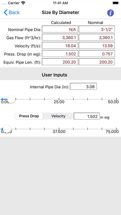HVAC Pipe Sizer - Gas Plus screenshot-3
