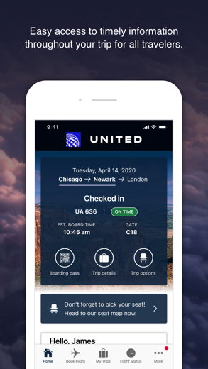 United Airlines captura de pantalla 1