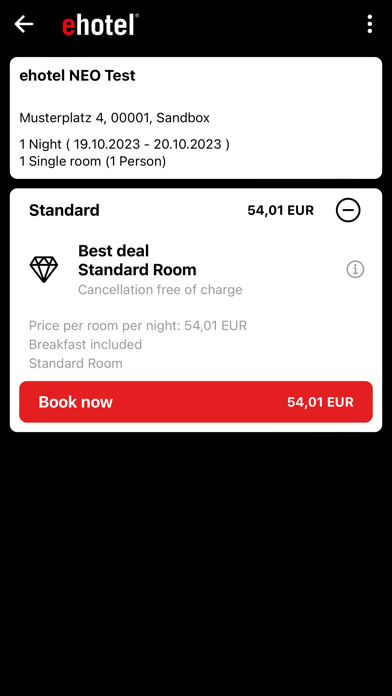 ehotel® hotel booking platform Screenshot