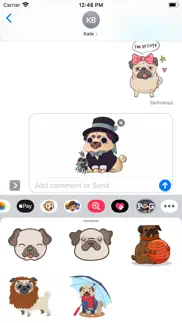 puppies cute pug stickers iphone screenshot 3