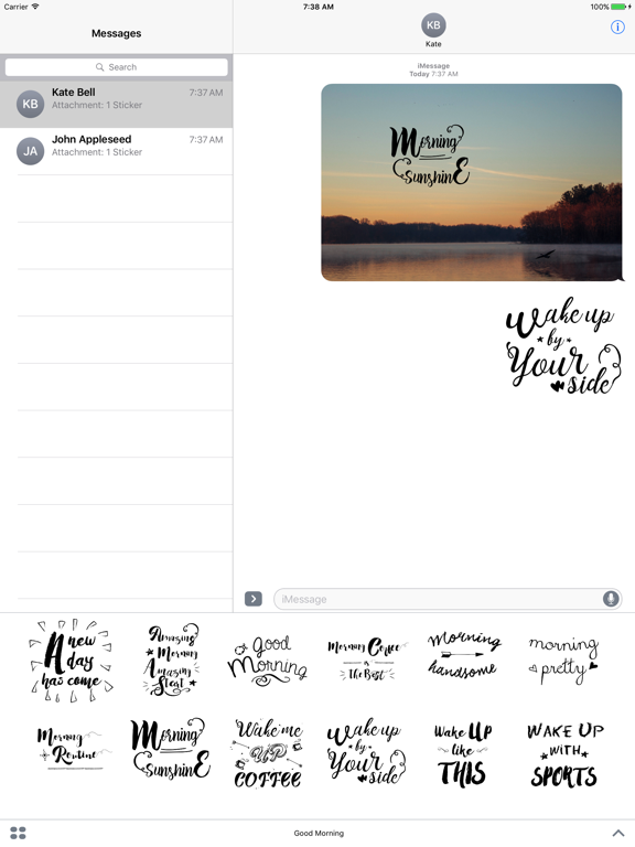Screenshot #5 pour Good Morning Stickers Message