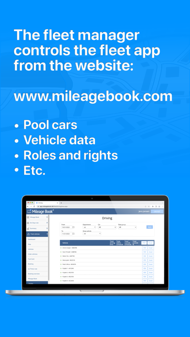 Mileage Book Fleet Screenshot