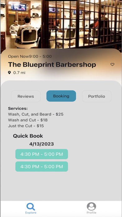 Snip Booking Screenshot