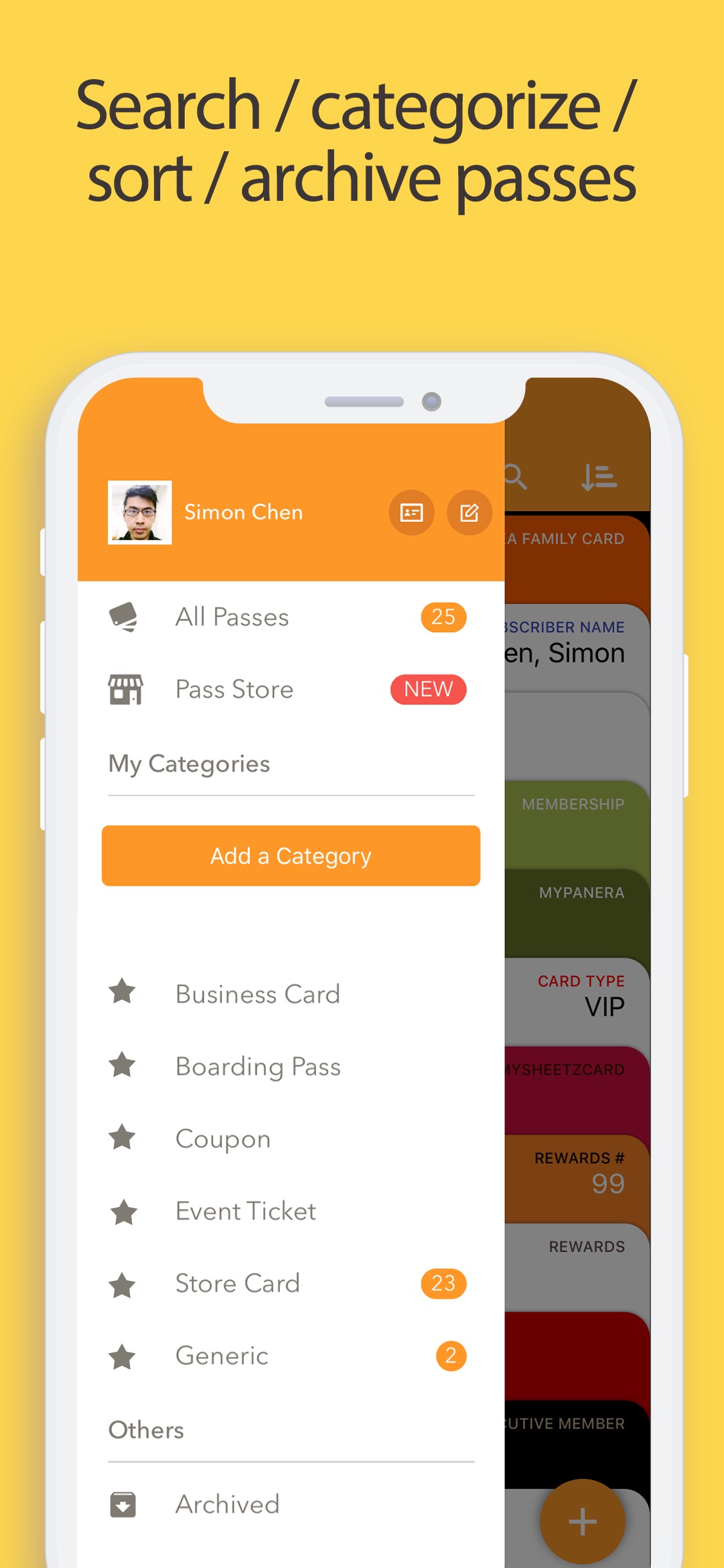 Screenshot do app Pass2U Wallet - cards/coupons