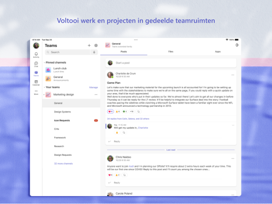 Microsoft Teams iPad app afbeelding 4