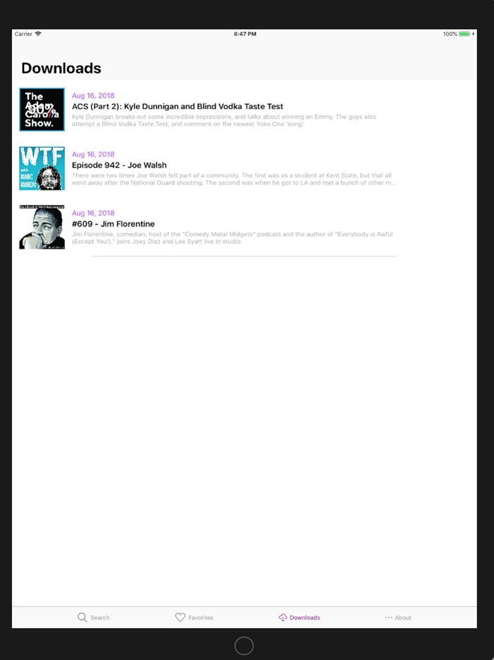 JRE Comedy Podcast Player