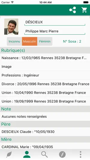Geneatique screenshot 2