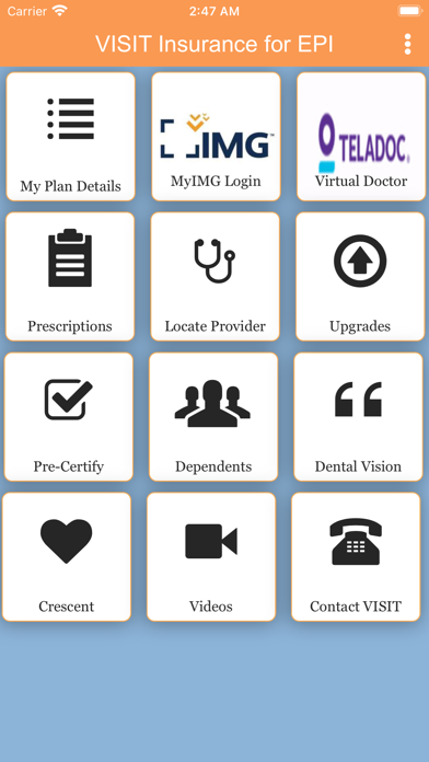 VISIT Insurance for EPI Screenshot