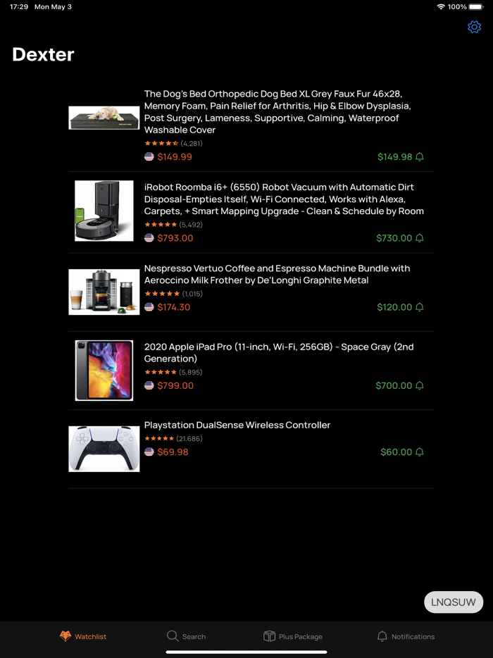 Dexter Price Alert for Amazon