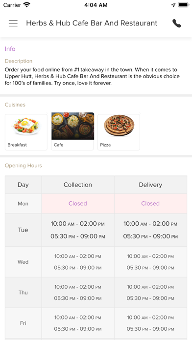 Herbs&Hub Cafe Bar& Restaurant Screenshot