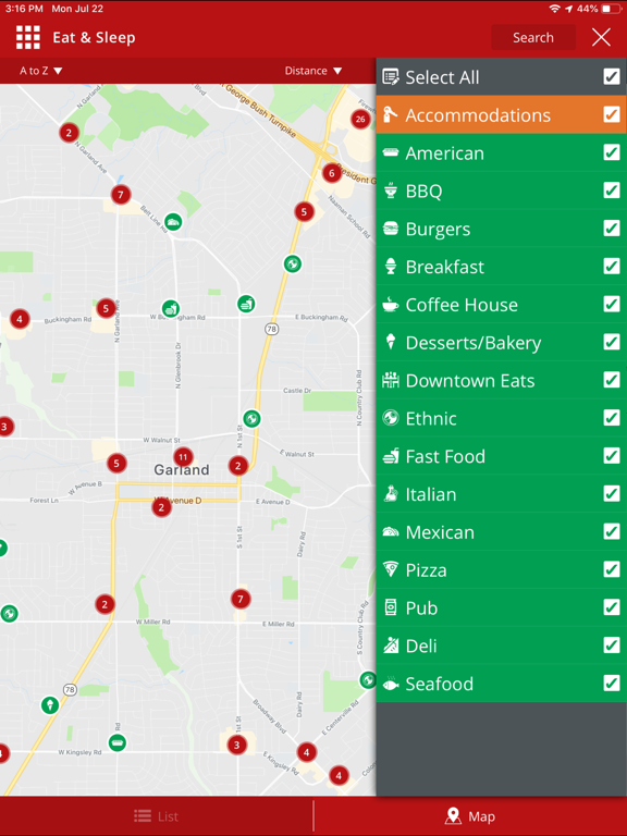 Visit Garland Texas iPad screenshot 5 - Travel app