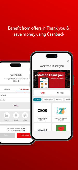 Min Vodafone-skärmdump