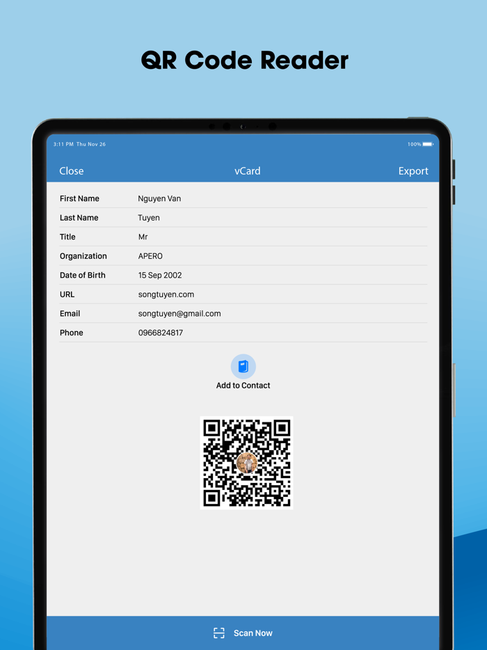 Scan QR Code and Barcode Reader