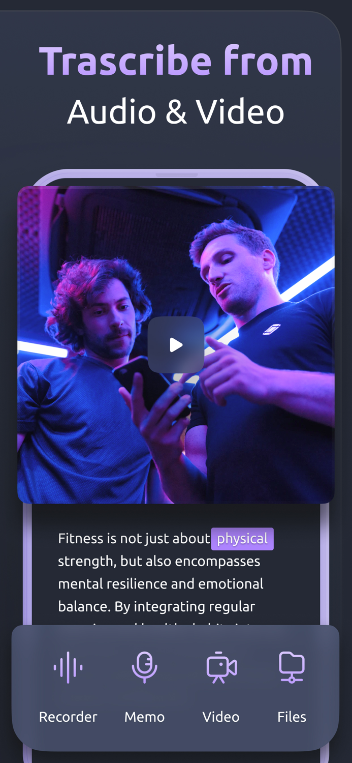 Transcribe. Voice to text AI.