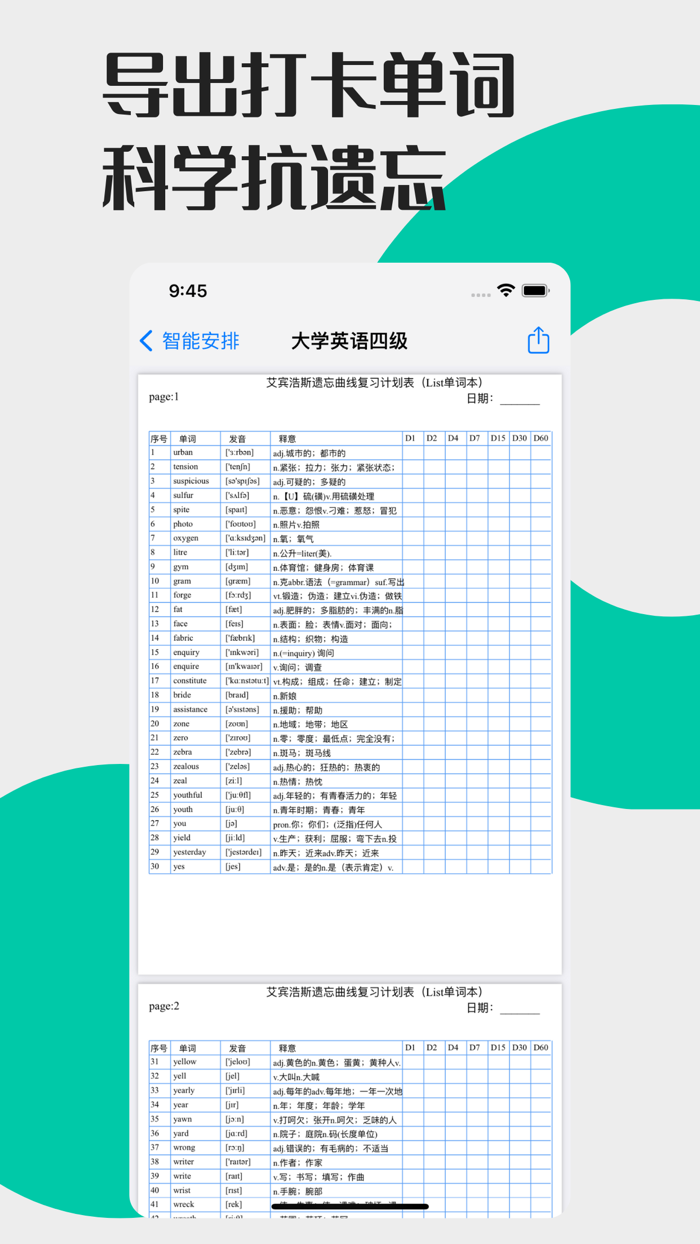 List单词-四六级，考研英语，雅思
