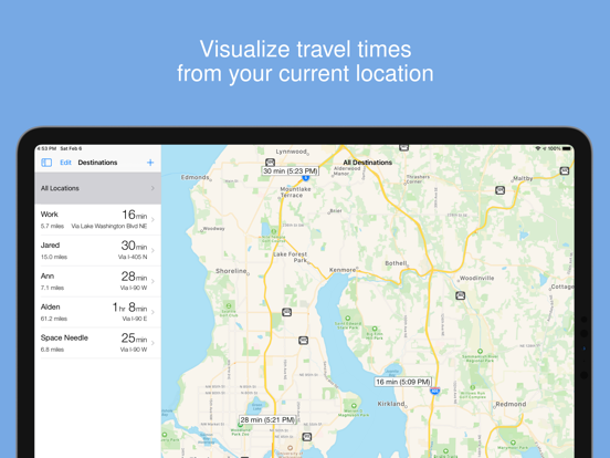 Traffic Time - Fast ETAs iPad screenshot 4 - Navigation app