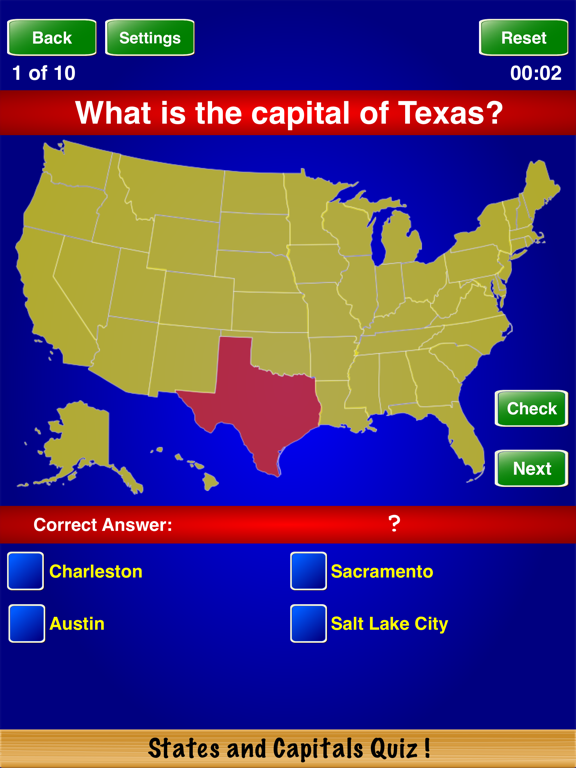 States and Capitals Quiz !