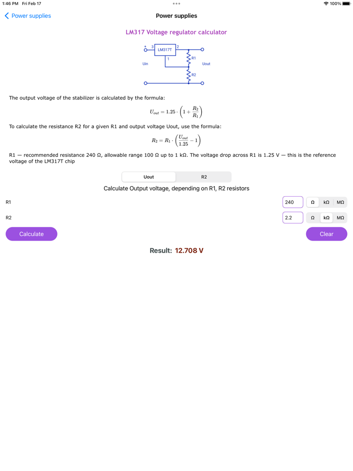 Electronic Circuits Calculator
