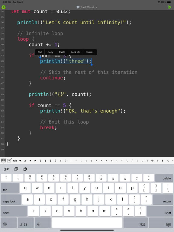 Screenshot #6 pour Rust Programming Compiler