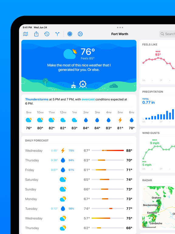 Screenshot #1 for CARROT Weather: Alerts & Radar