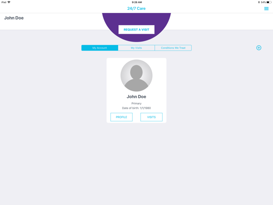 24/7 Care iPad screenshot 1 - Medical app