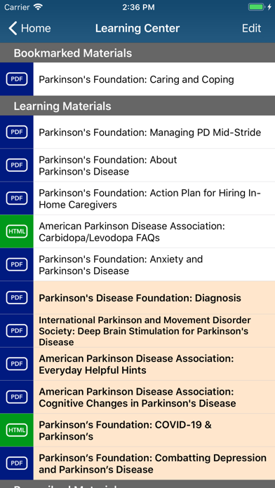 Parkinson's Disease Manager Screenshot