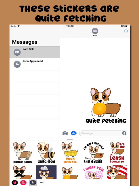 Corgi Puns - cute dog stickersのおすすめ画像1