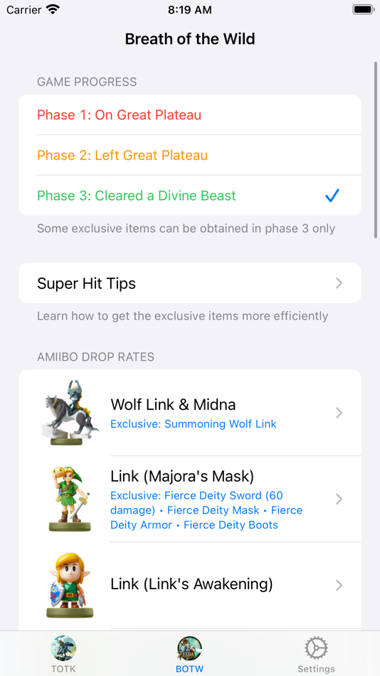 #4. Amiibo Guide – TOTK, BOTW, EOW (iOS) 来自: Actowise LLC