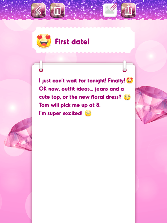 Diamond Diary Notes With Lock iPad screenshot 4 - Productivity app