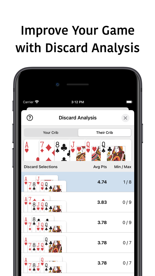 #4. Cribby - Cribbage Card Game (iOS) By: Misquamicut Technologies LLC