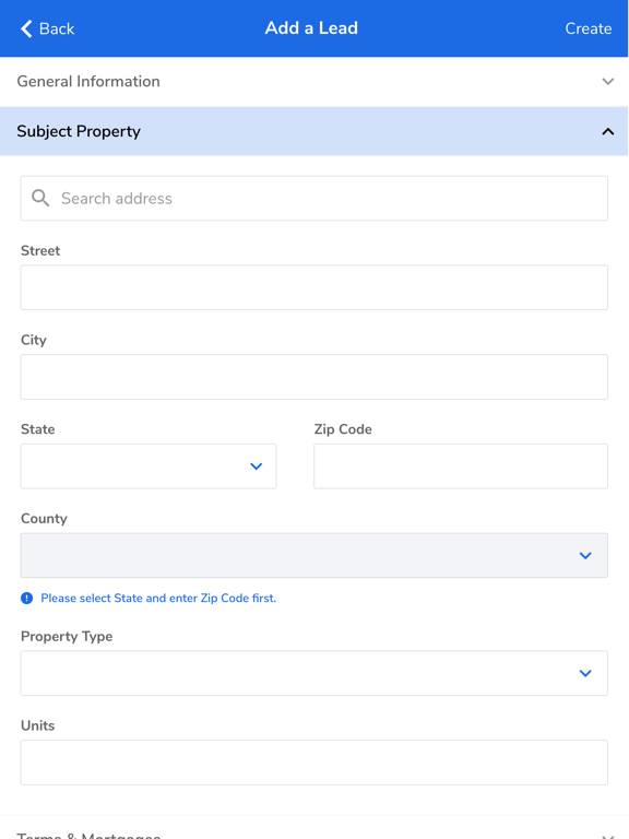 LendingPad iPad screenshot