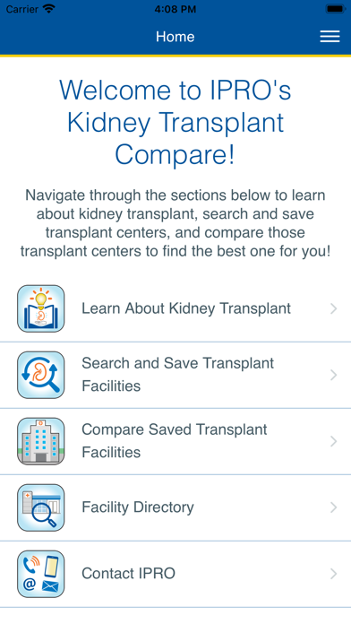 Kidney Transplant Compare Screenshot