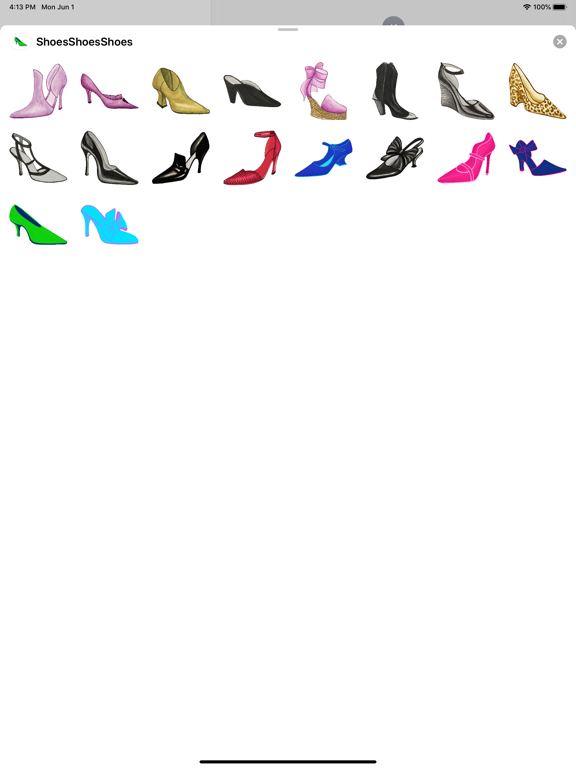 Shoes Shoes Shoes iPad screenshot 1 - Stickers app