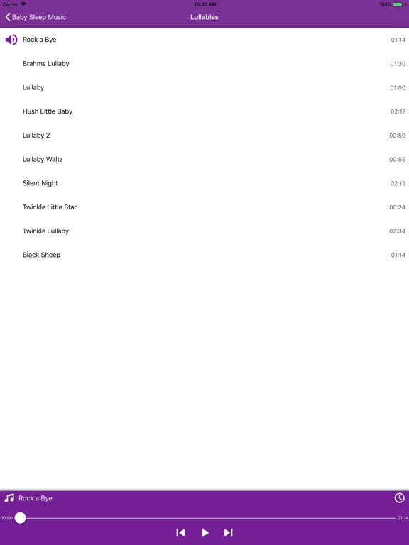 Baby Sleep Music & Songs iPad screenshot 5 - Music app