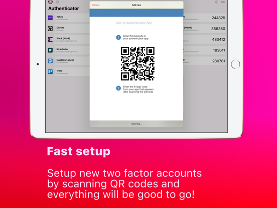 Toucan Authenticator iPad app afbeelding 2