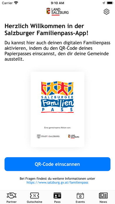 Salzburger Familienpass Screenshot