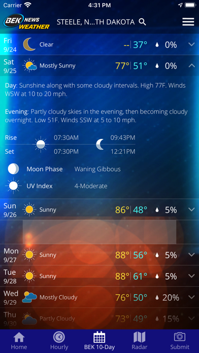 BEK Weather Screenshot