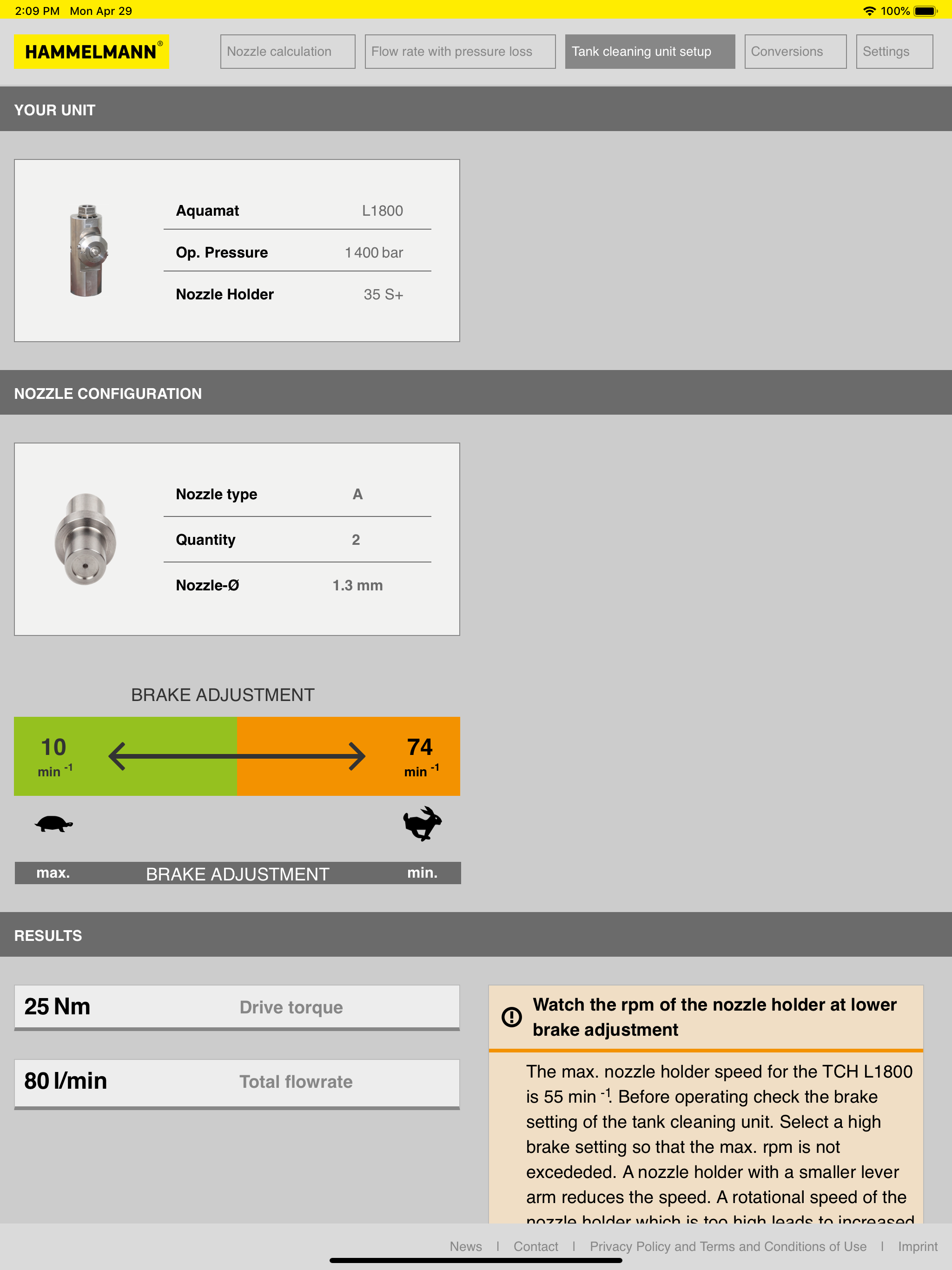 Water Jetting Calculator