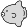 gray sunfish sticker icon