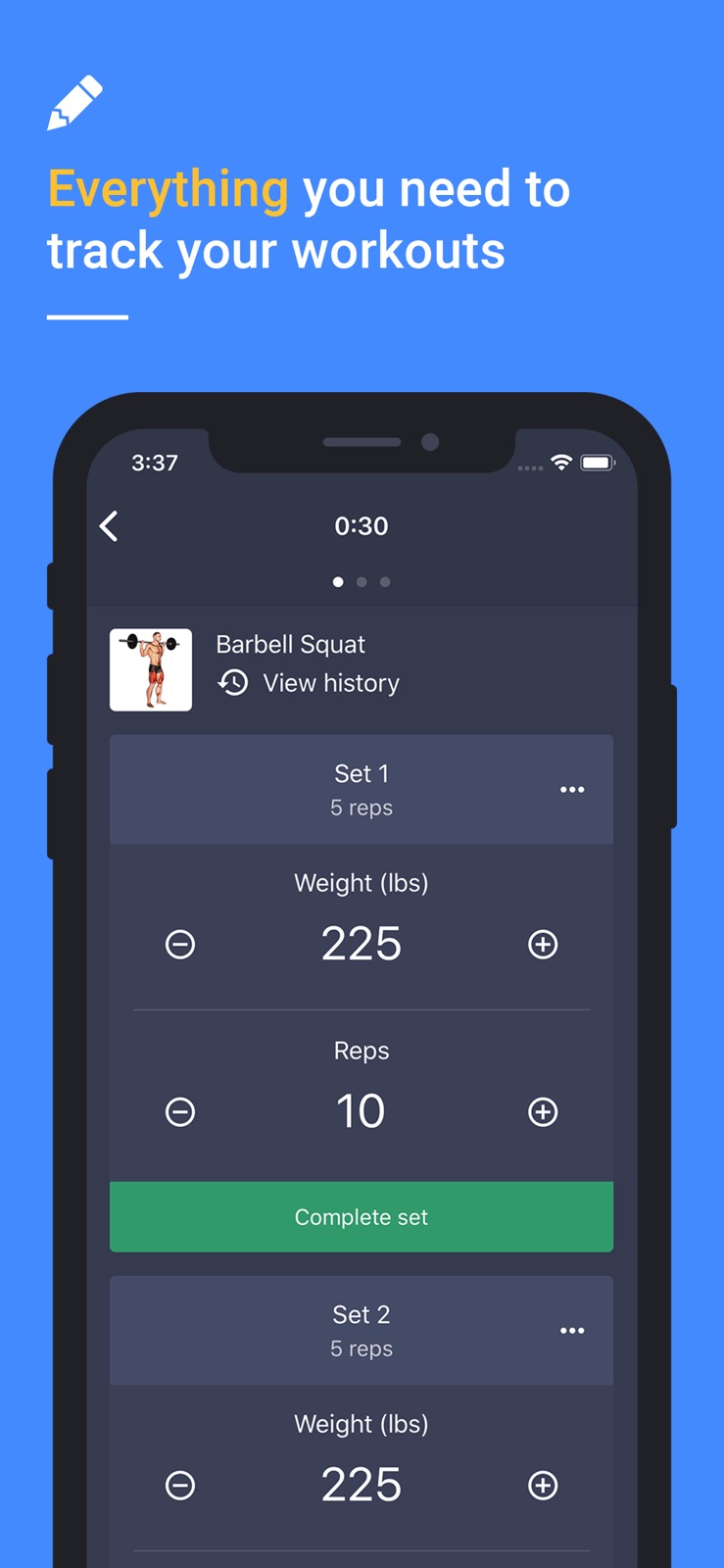Gym Day: Workout Planner & Log iphone screenshot 1