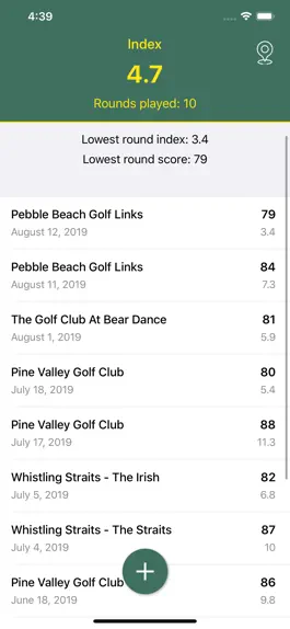 Game screenshot Pin High - Golf Index Tracker apk