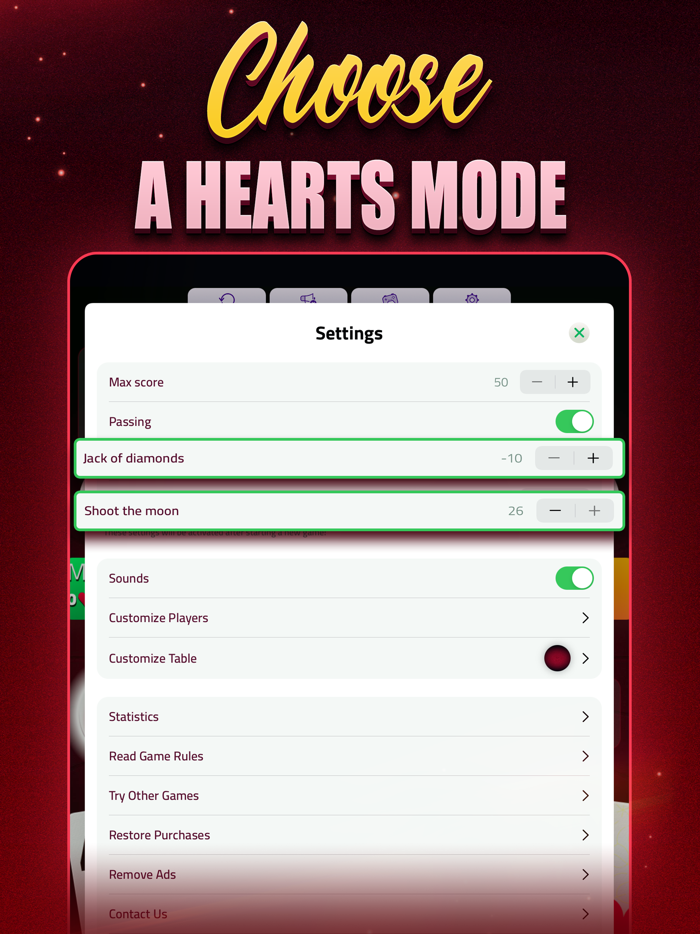 Hearts Offline - Card Game